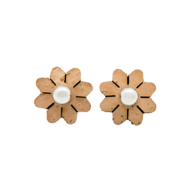 cork floral earrings