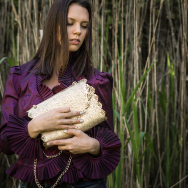 Goldie Cork Purse Gold Vegan Cork Leather Purse